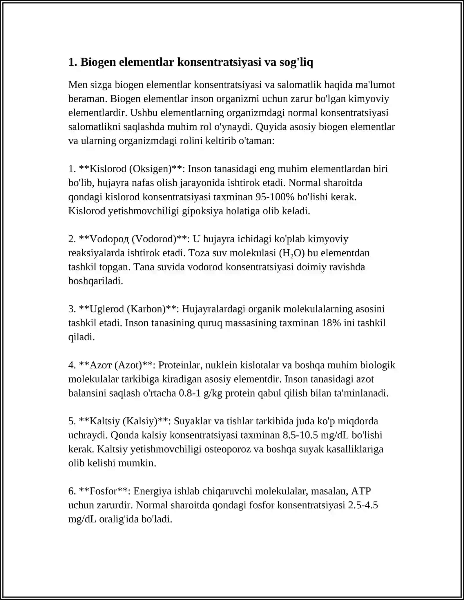 BIOGEN ELEMENTLAR KONSENTRATSIYASI OʻZGARISHI BILAN BOGʻLIQ ENDEMIK VA KASB KASALLIKLARI 4