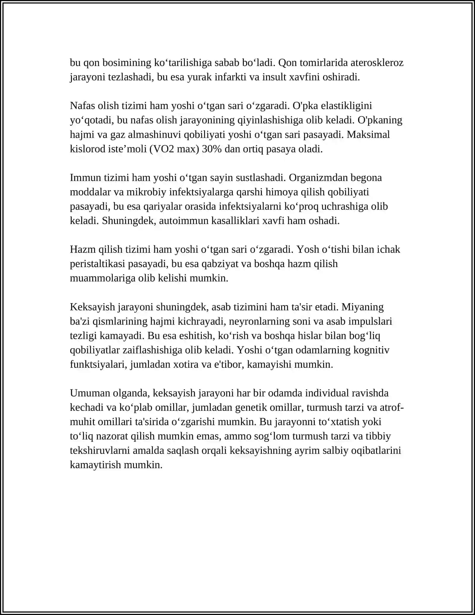 KEKSA BEMOR. KEKSA ORGANIZMNING FIZIOLOGIK XUSUSIYATLARI 4
