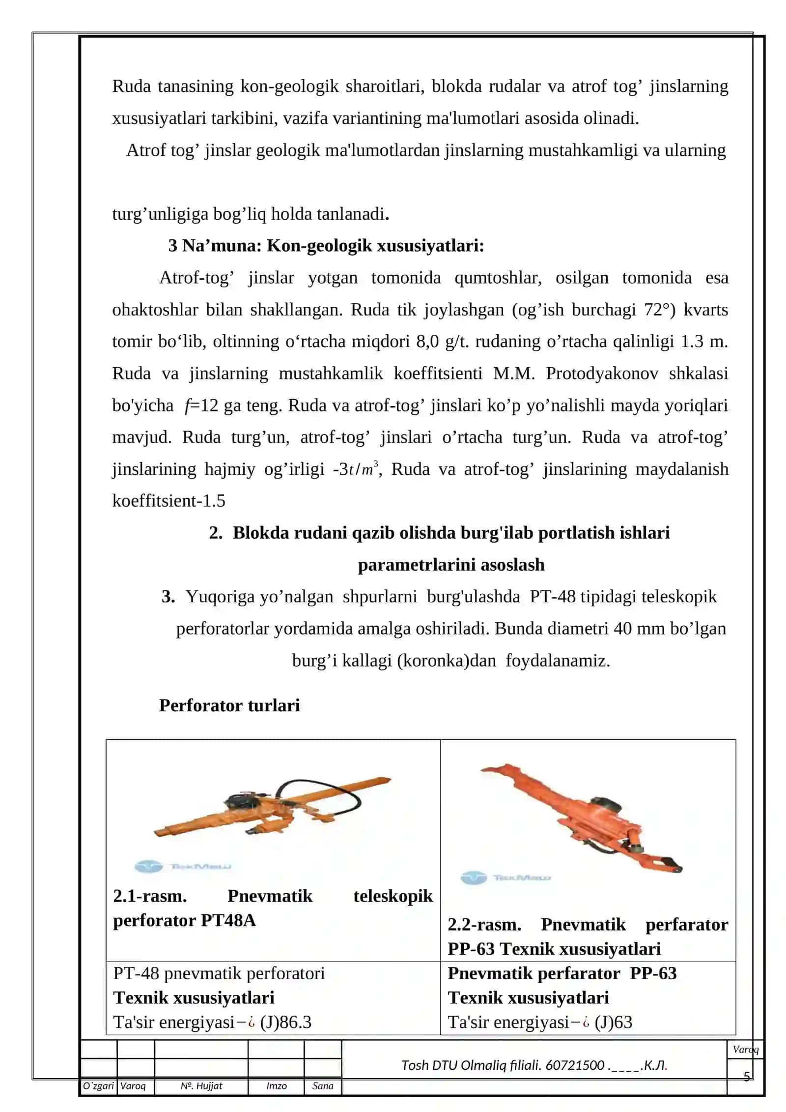Magazinlab qazib olish tizimi parametrlarini hisoblash 4