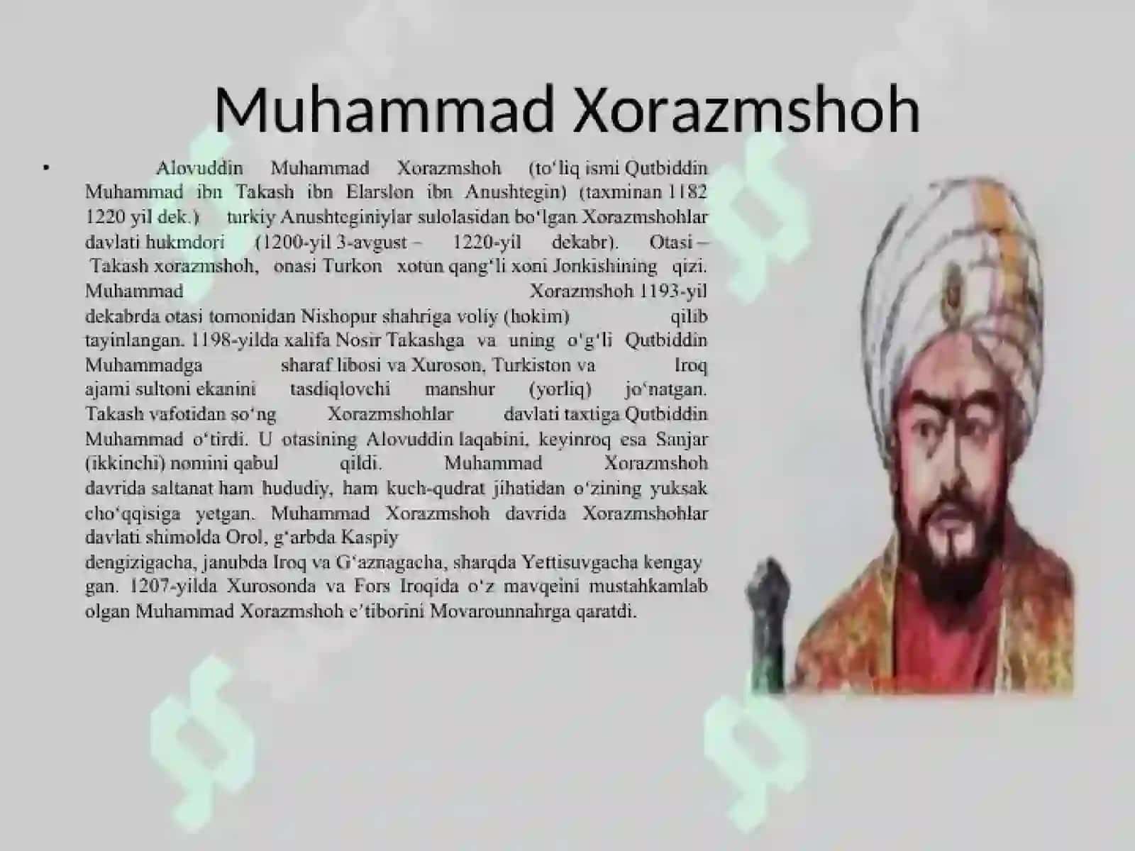 Muhammad Xorazmshoh davrida (1200-1220-y) Xorazmshohlar davlati 4