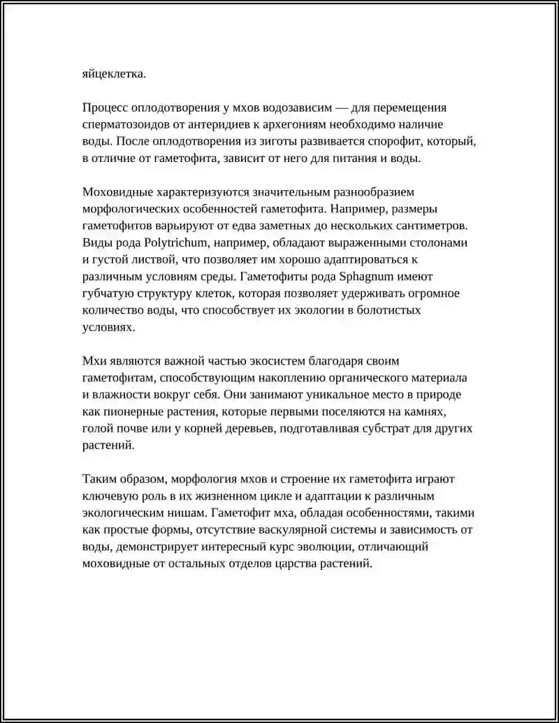 Морфология мхов: строение гаметофита 4