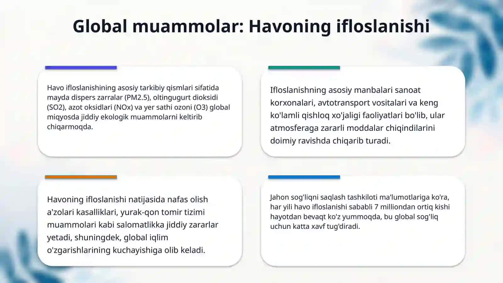 Ekologik muammolar va ekologik ong shakllanishi 4