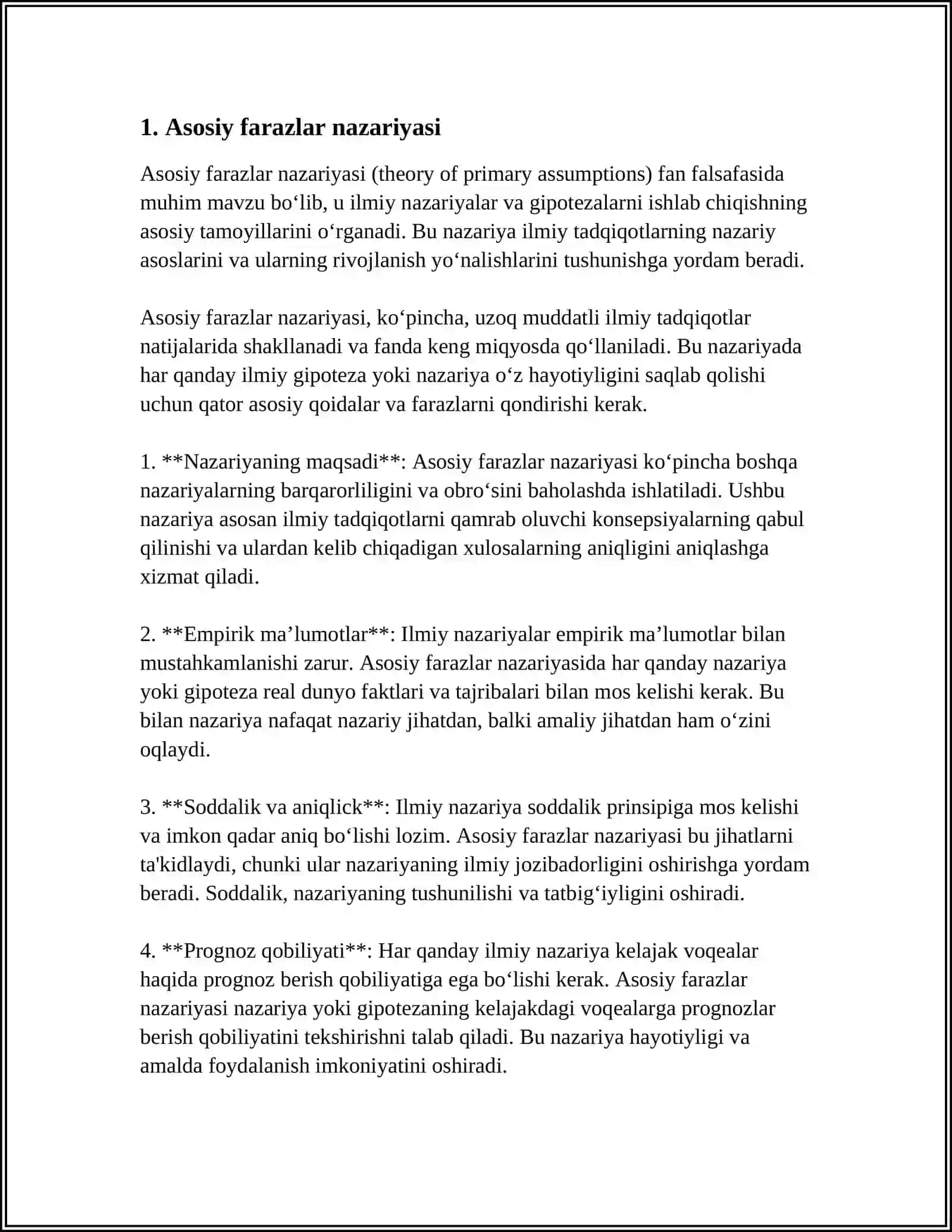 ASOSIY FARAZLAR. TASHQI KUCHLAR. KUCHLANISH VEKTORI. JISM NUQTASIDAGI KUCHLANGANLIK HOLATI. KUCHLANISH TENZORI 4