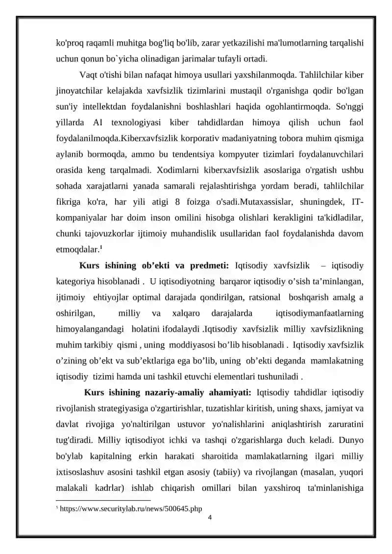 Rivojlangan davlatlarda moliyaviy xavfsizlikni ta’minlash va mamlakatimizda foydalanish yo’nalishlari 4