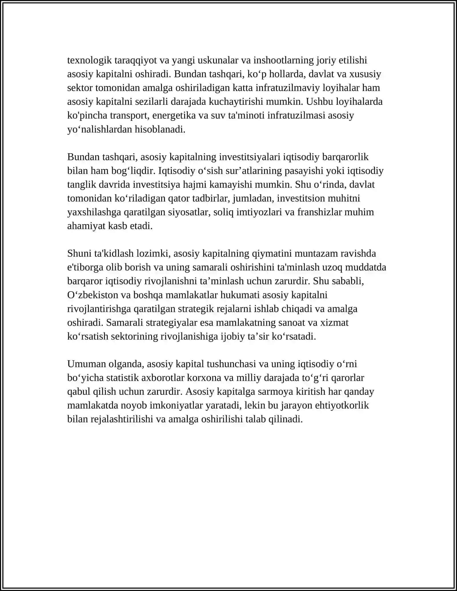 TADBIRKORLIK KAPITALINING AYLANISHI. ASOSIY VA AYLANMA CAPITAL 4
