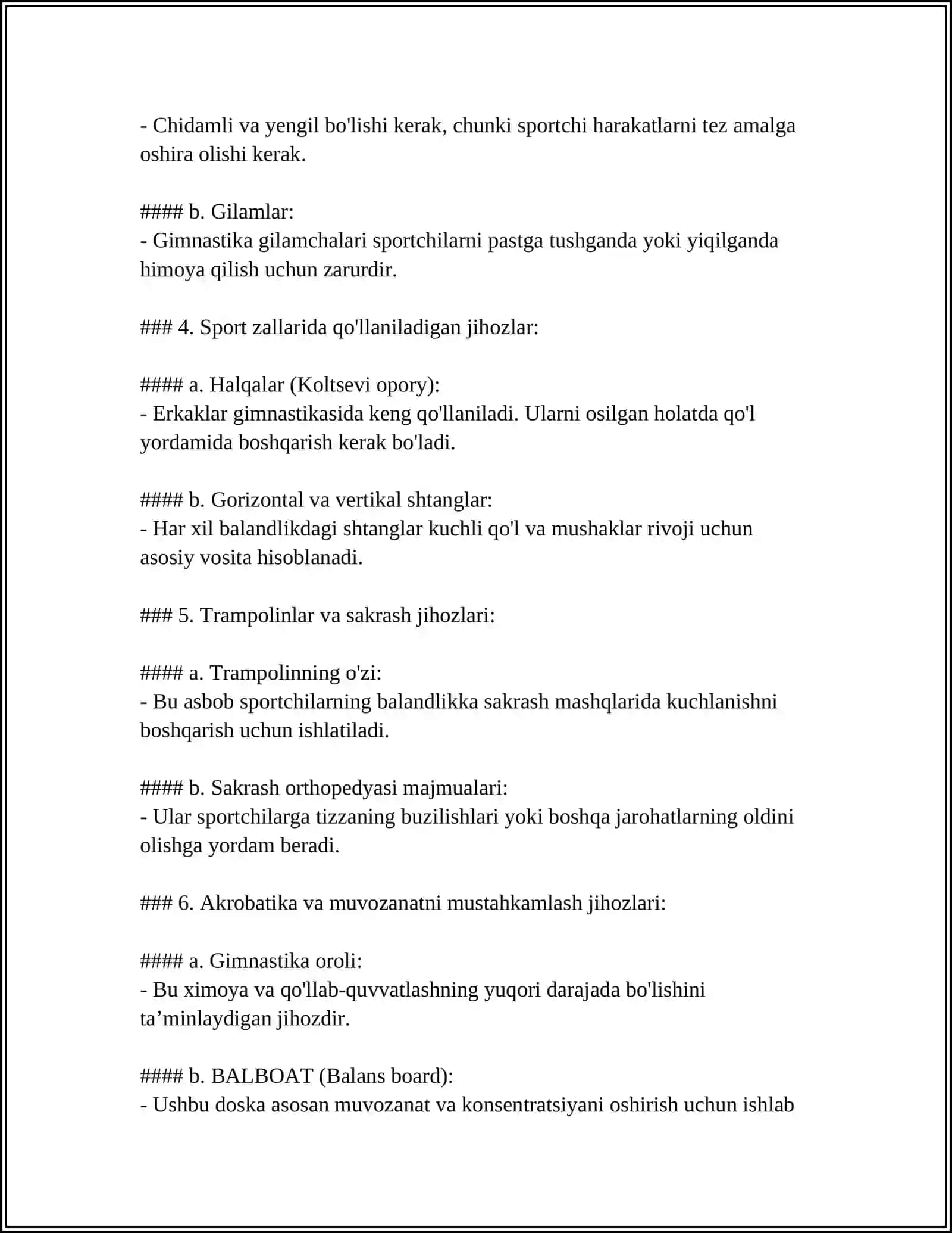 GIMNASTIKA:SODDA AKROBATIK MASHQLAR. GIMNASTIKA JIHOZLARIDA MASHQLAR OʻRGATISH 4