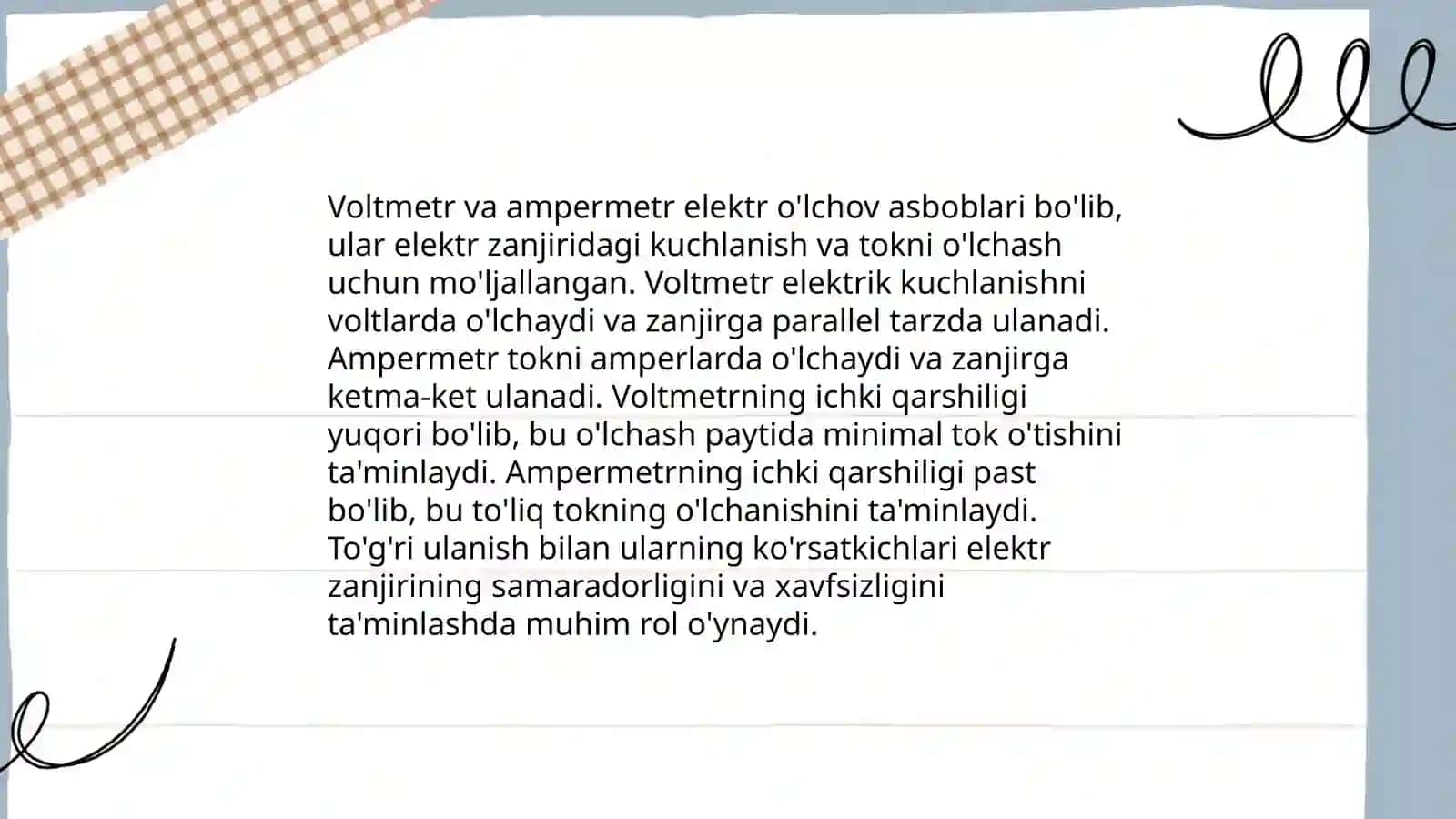 Elektr energiyani o'lchash asboblari 4