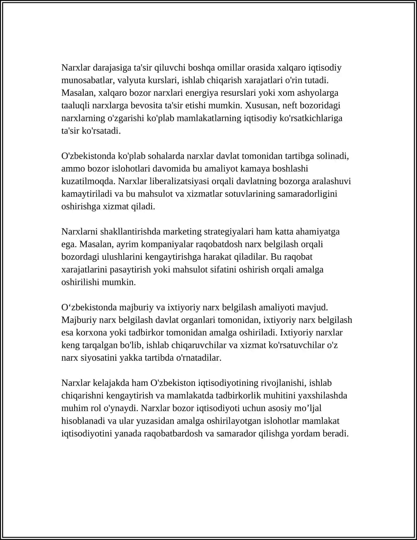 NARXNING MAZMUNI VA UNGA TA'SIR ETIVCHI OMILLAR 4
