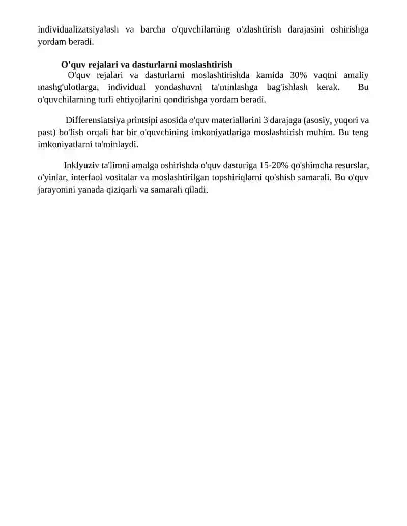 Boshlangʻich sinflarda inklyuziv ta'lim jarayonini tashkil etish xususiyatlari 4