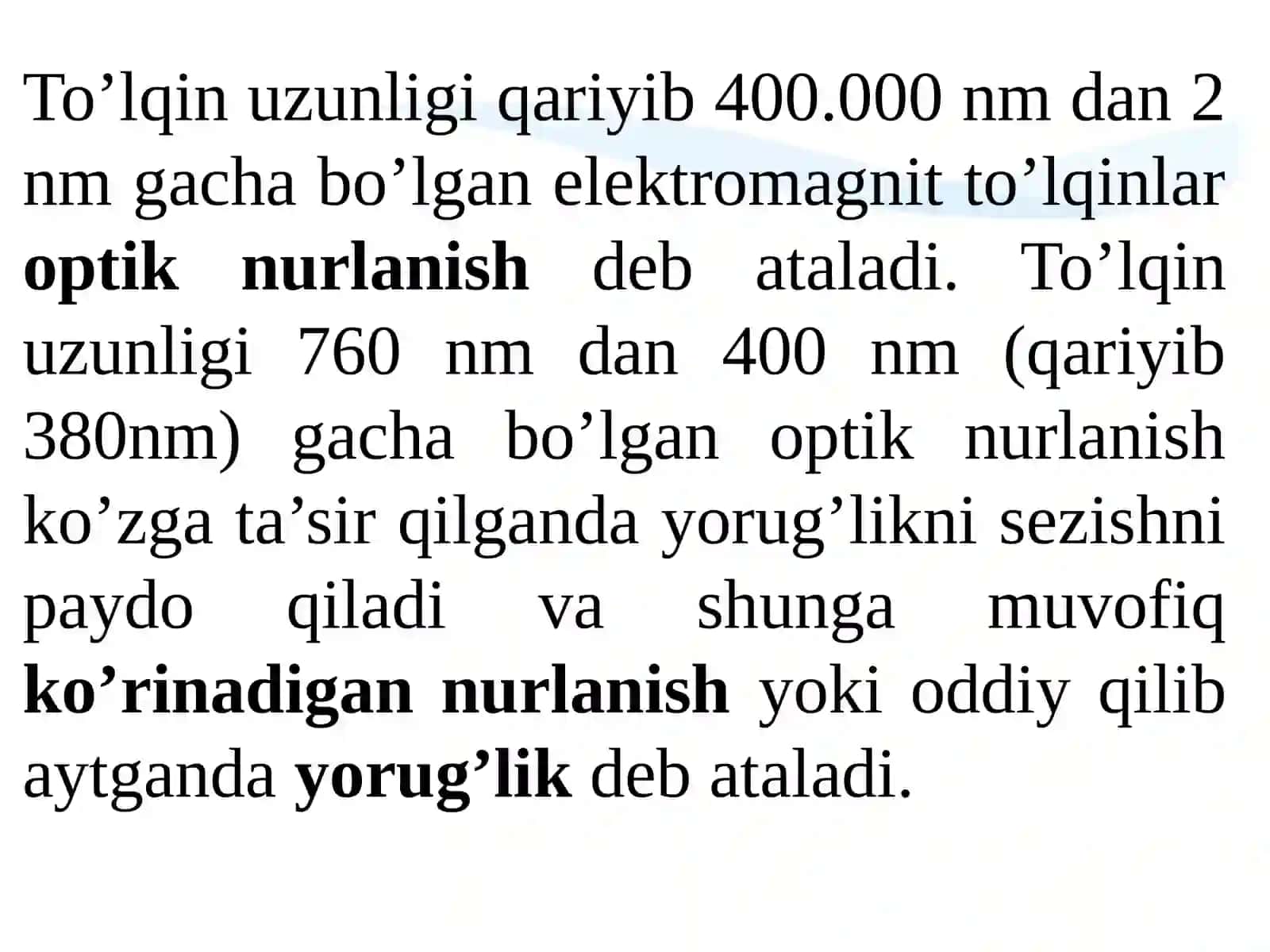 OPTIKA. YORUG’LIKNING XOSSALARI. KO’ZNING OPTIK SISTEMASI 4