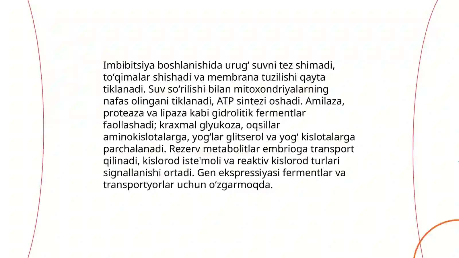 Oʻsimliklar urugʻining unib chiqishida zaxira moddalarning sarflanishining fiziologik asoslari 4