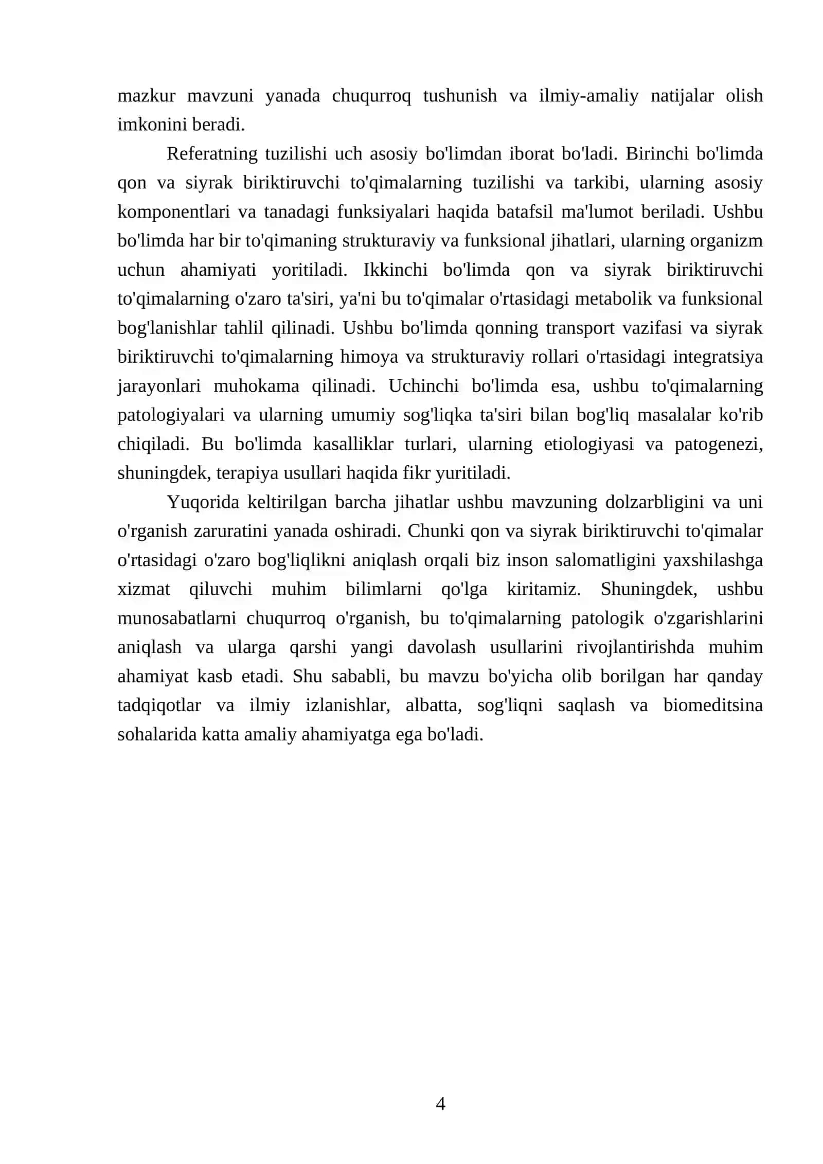 Qon va siyrak biriktiruvchi to'qimalarning o'zaro munosabati 4
