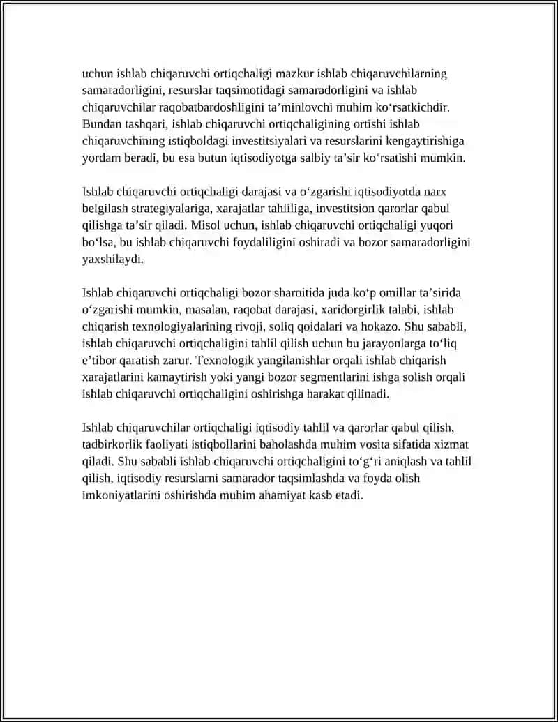 ISHLAB CHIQARUVCHI ORTIQCHALIGI VA ISTE’MOLCHI ORTIQCHALIGI 4
