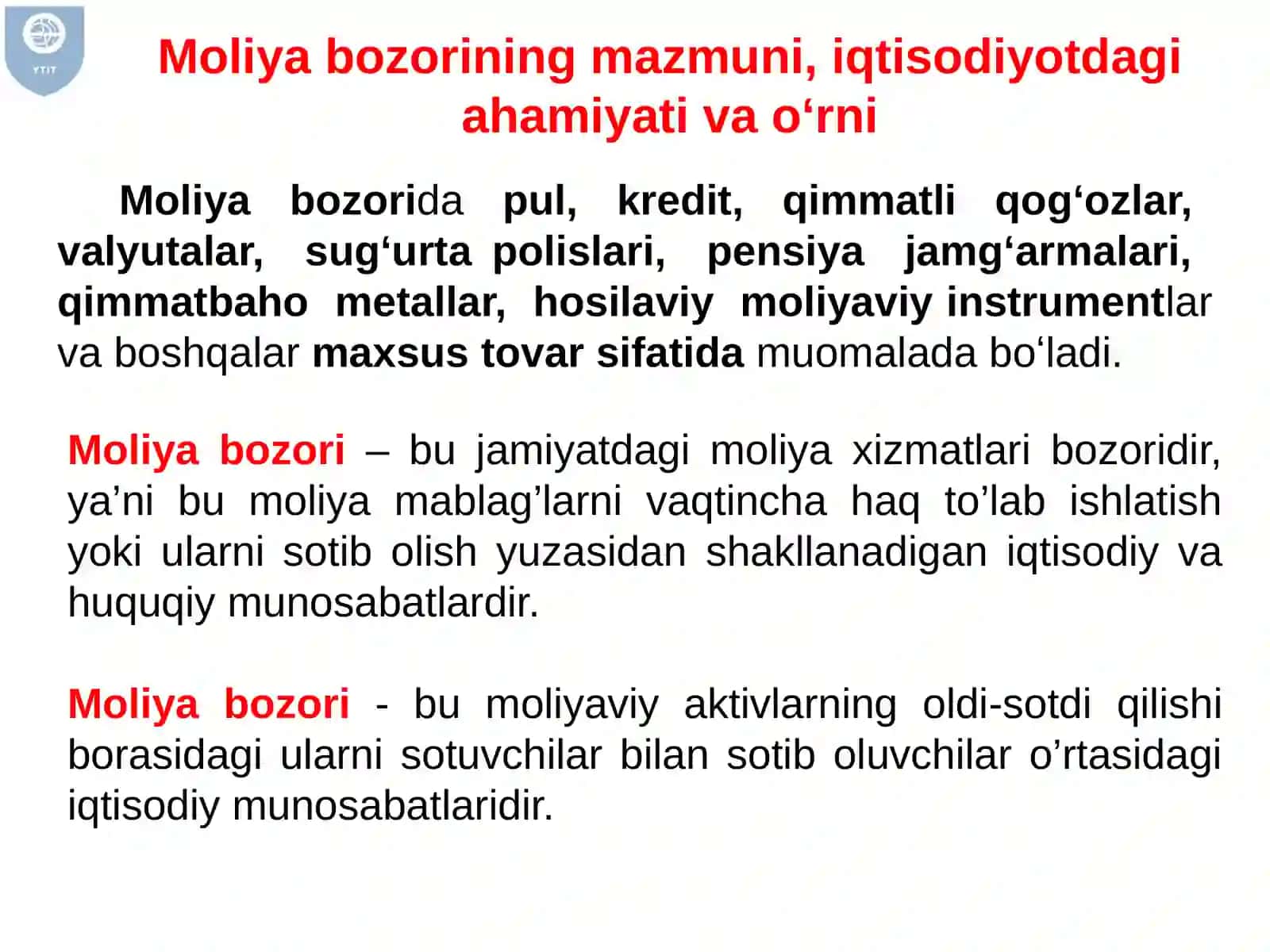 MOLIYABOZORINING NAZARIY ASOSLARI 4
