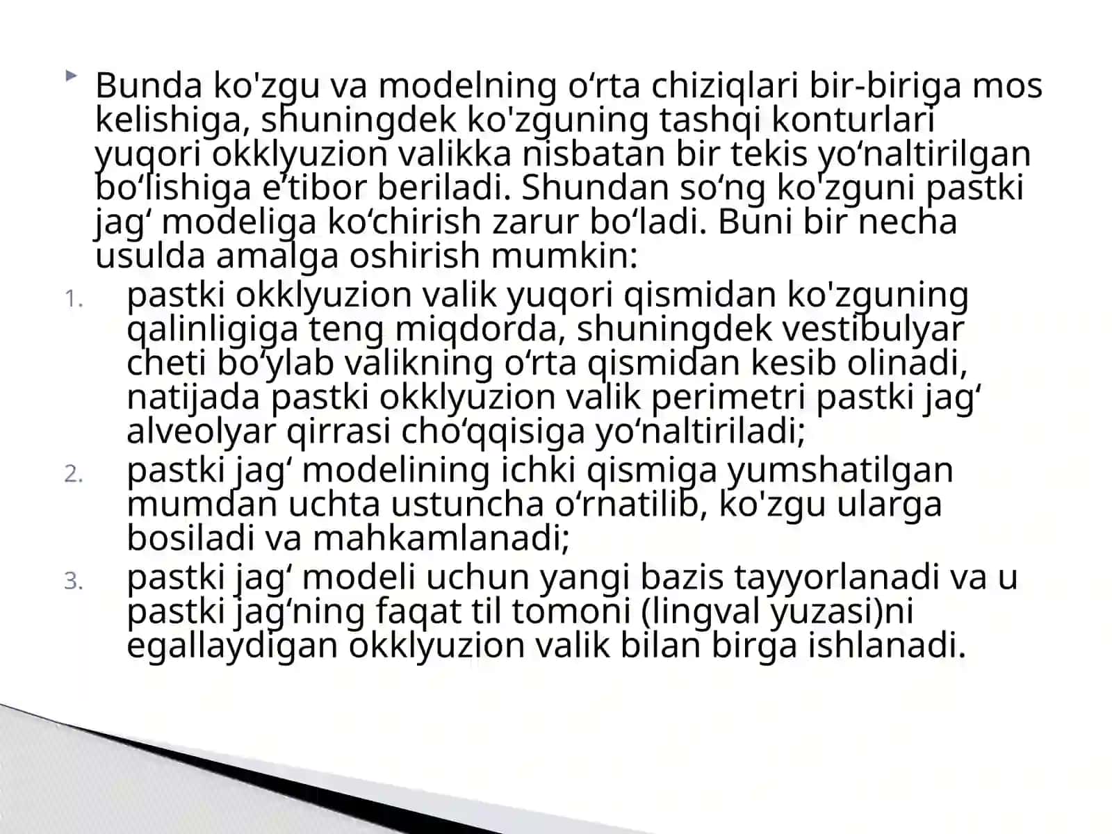 Sun’iy tishlarni terish usullari. 4
