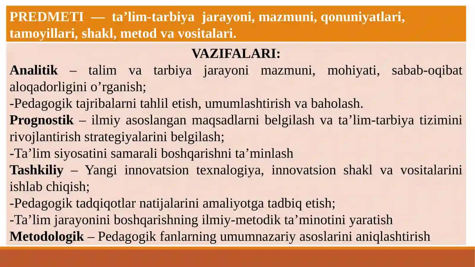 Boshlangich ta’lim-pedagogikasi fanining maqsadi vazifalari va predmeti 4