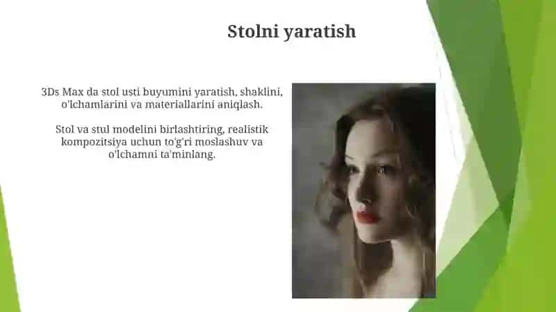 3Ds Max dasturida stol va stul tasvirini yaratish 4