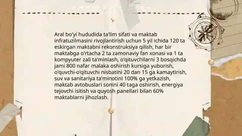 Aral bóyi hududida aholining ishtimoiy ahvolini yaxshilash masalalari 4