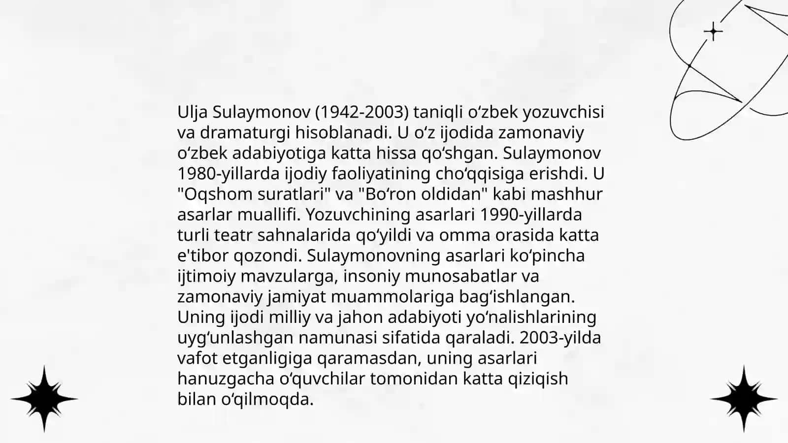 Ulja Sulaymonov haqida 4