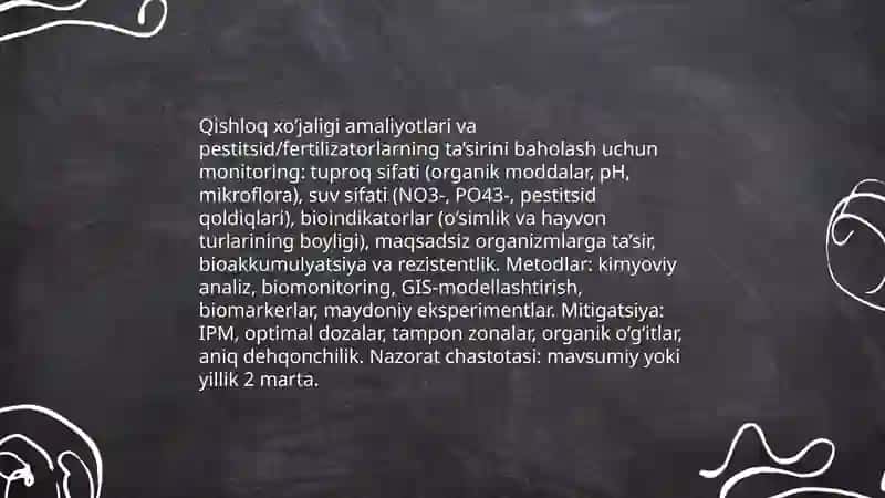 Inson xo‘jalik faoliyatining o‘simlik va hayvonot olamiga ta‘sirini baholash 4