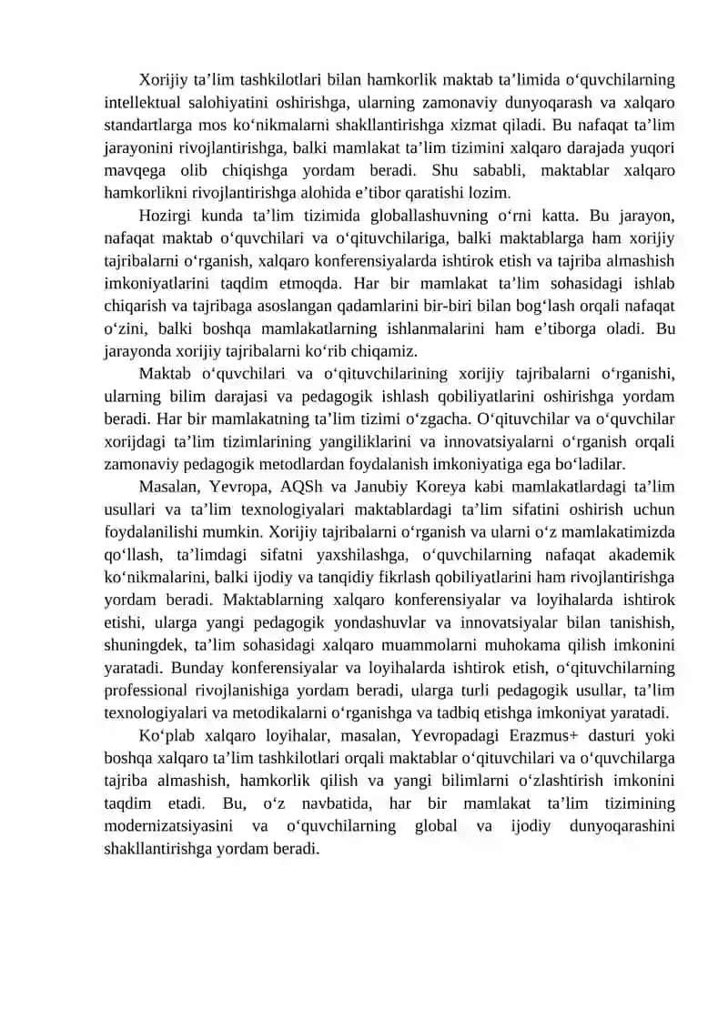 Xorijiy ta’lim tashkilotlari bilan hamkorlik munosabatlari 4