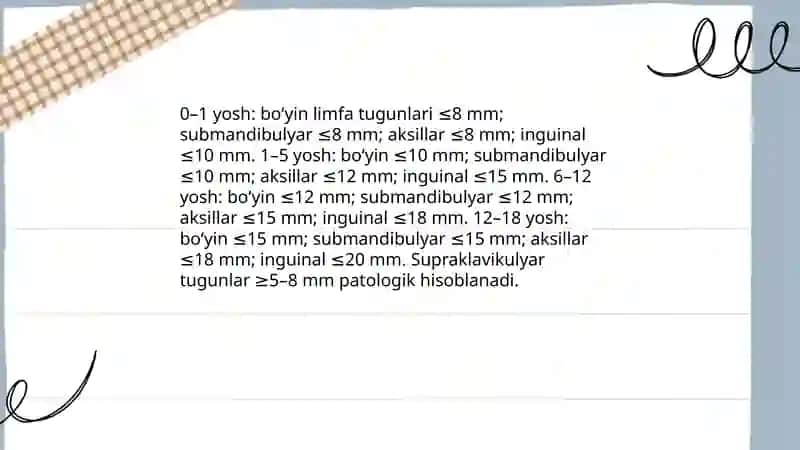 Bolalarda limfatik tizimni anatomofiziologik hususiyatlariga ko’ra tekshirish usullari 4
