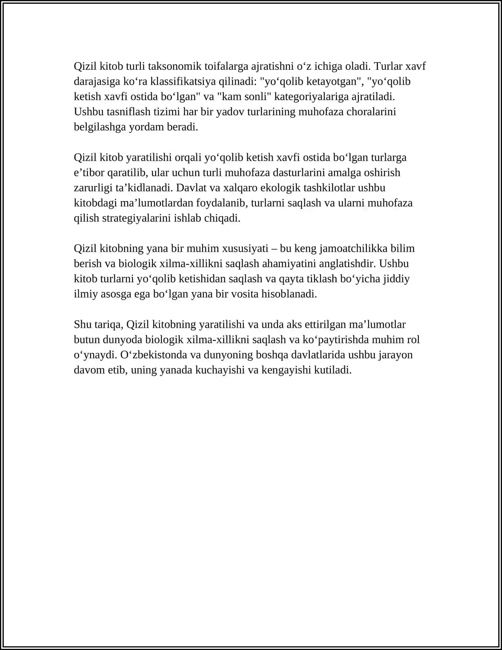 QIZIL KITOBNING YARATILISHI UNING BIOGEOGRAFIYA FANINING ORGANISHDAKI AHAMIYATI 4