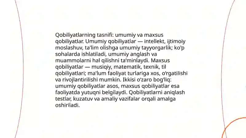Qobiliyat va uning rivojlanishi (psixologiya fanidan) 4