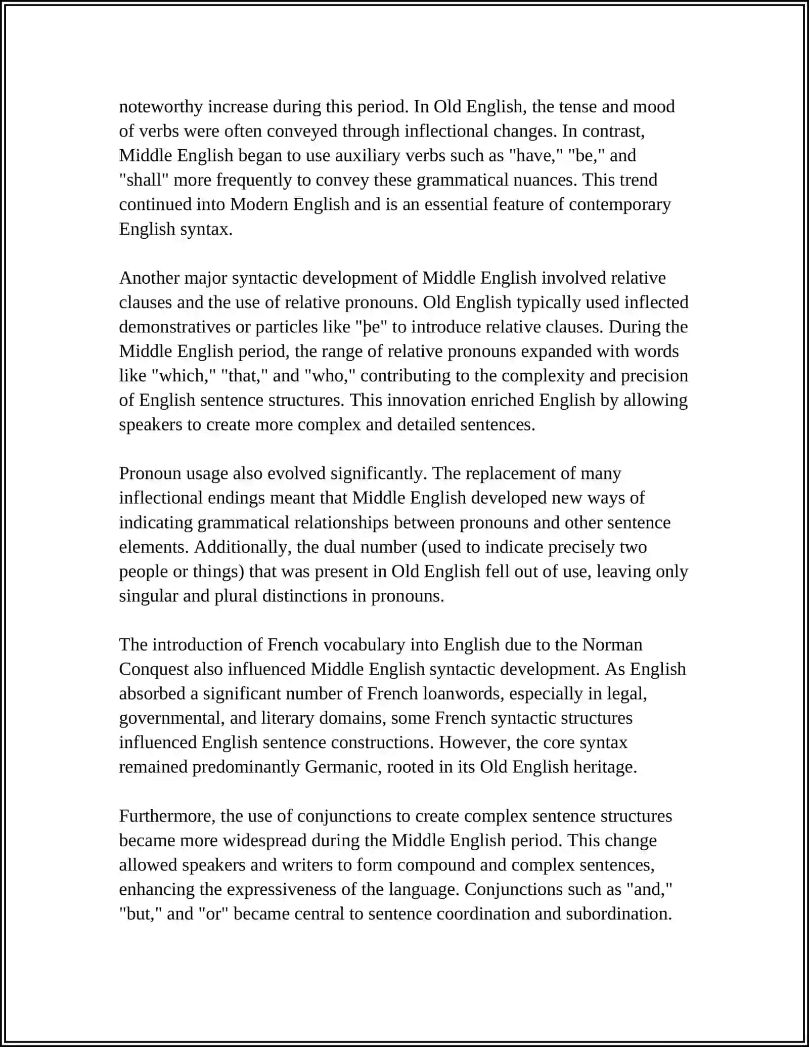 MIDDLE ENGLISH PERIOD. THE SYNTAX OF ROMANIC AND GERMAN LANGUAGES 4