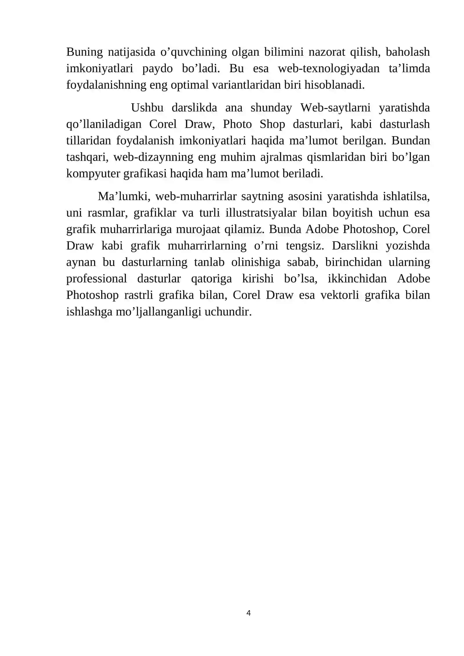 Web-dizayn va kompyuter grafikasi haqida mavzusi buyicha tayyor mustaqil ishi 4
