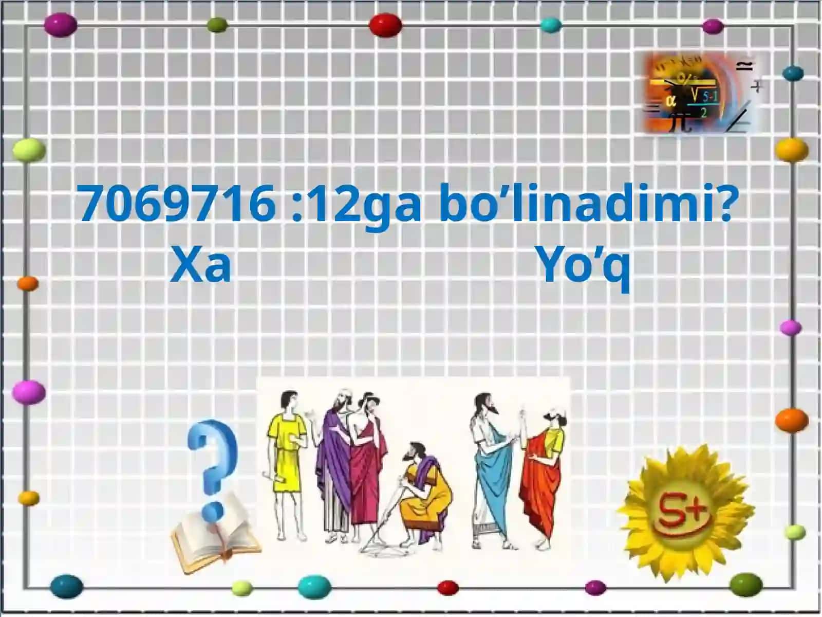 Murakkab sonlarda bo’linish alomatlari 4