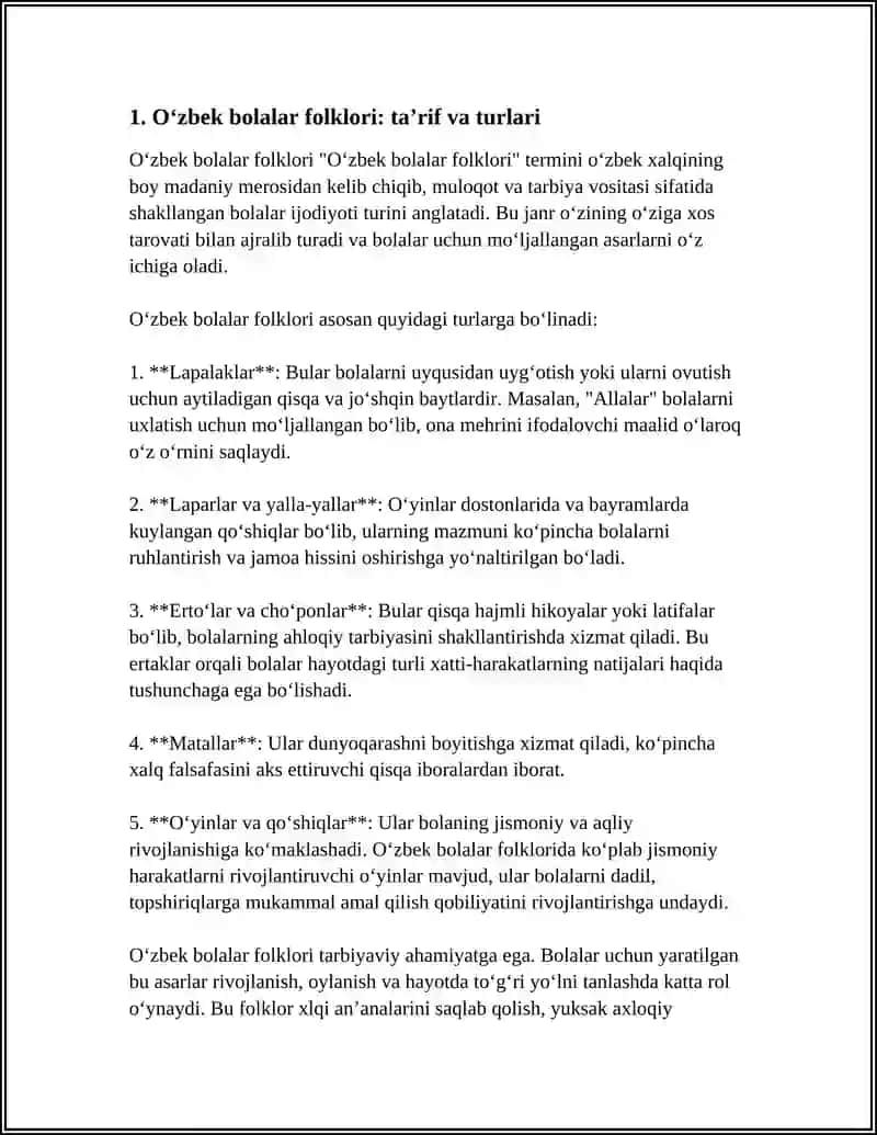 O‘zbek Bolalar Folklori 4