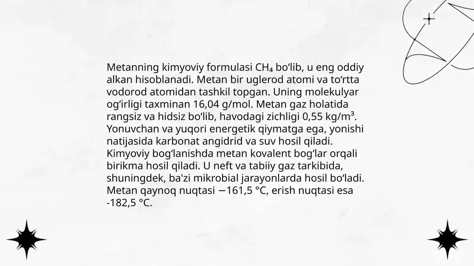 Uglevodorodli gazlarning asosiy turlari va kimyoviy tarkibi 4
