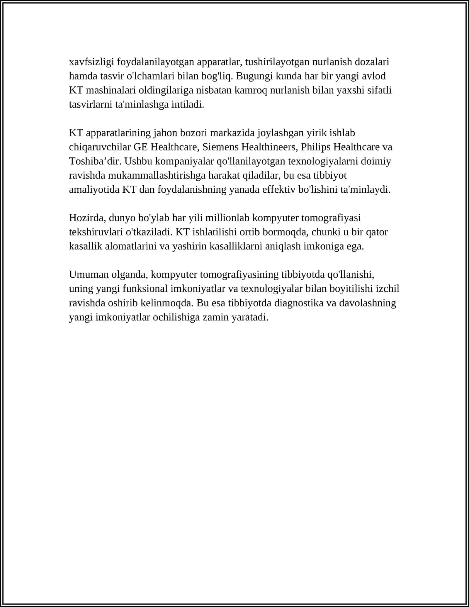 KOMPUTER TOMOGRAFIYASI VA UNI ISHLASHINING FIZIK ASOSLARI 4