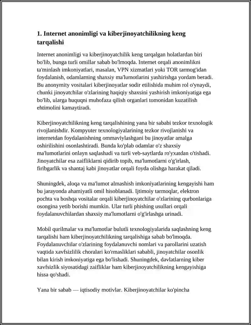 KIBERJINOYATCHILIK VA UNI KENG TARQALISHINING SABABLARI 4