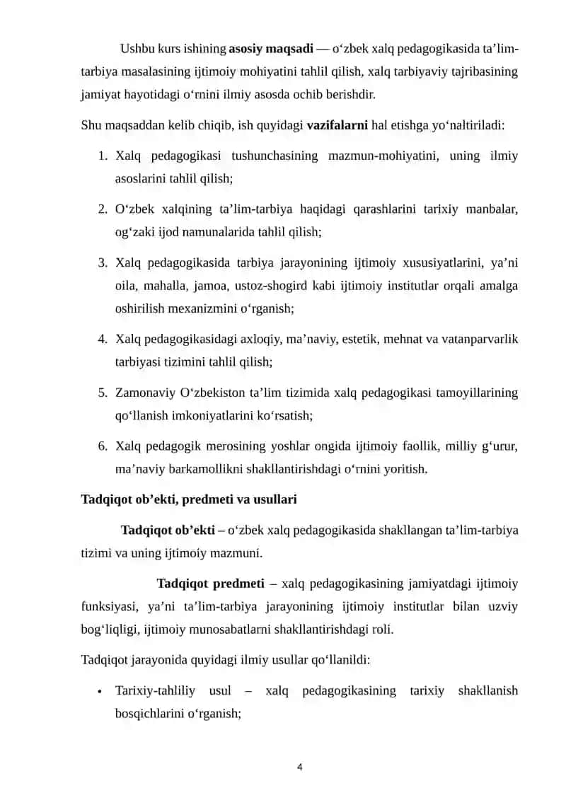 Oʻzbek xalq pedagogikasida talim tarbiya masalasini ijtimoiy xarakteri 4