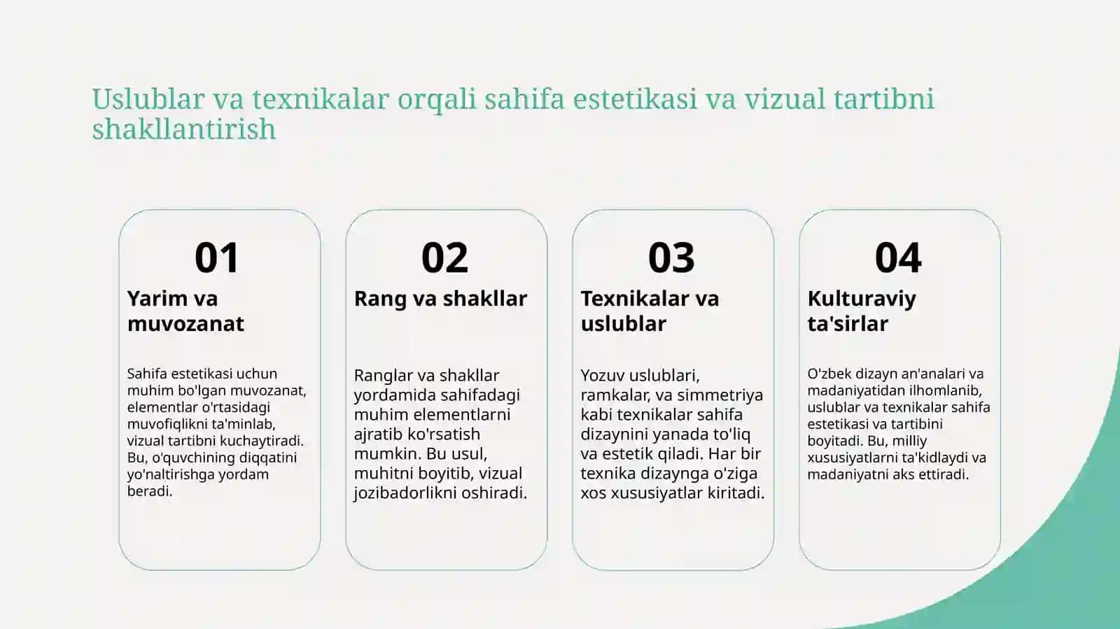 Sahifa tuzilishi va dizayni 4