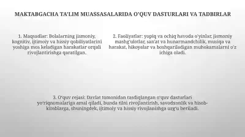 Maktabgacha TaʼLim Tashkiloti Faoliyati 4