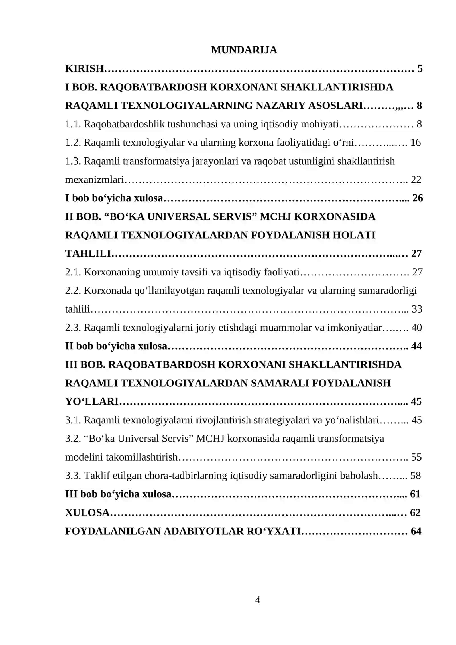 Raqoboardosh korxonani shakllantirishda raqamli texnologiyalarning ahamiyati ( Boʻka universal servis MChJ korxonasi misolida) 4