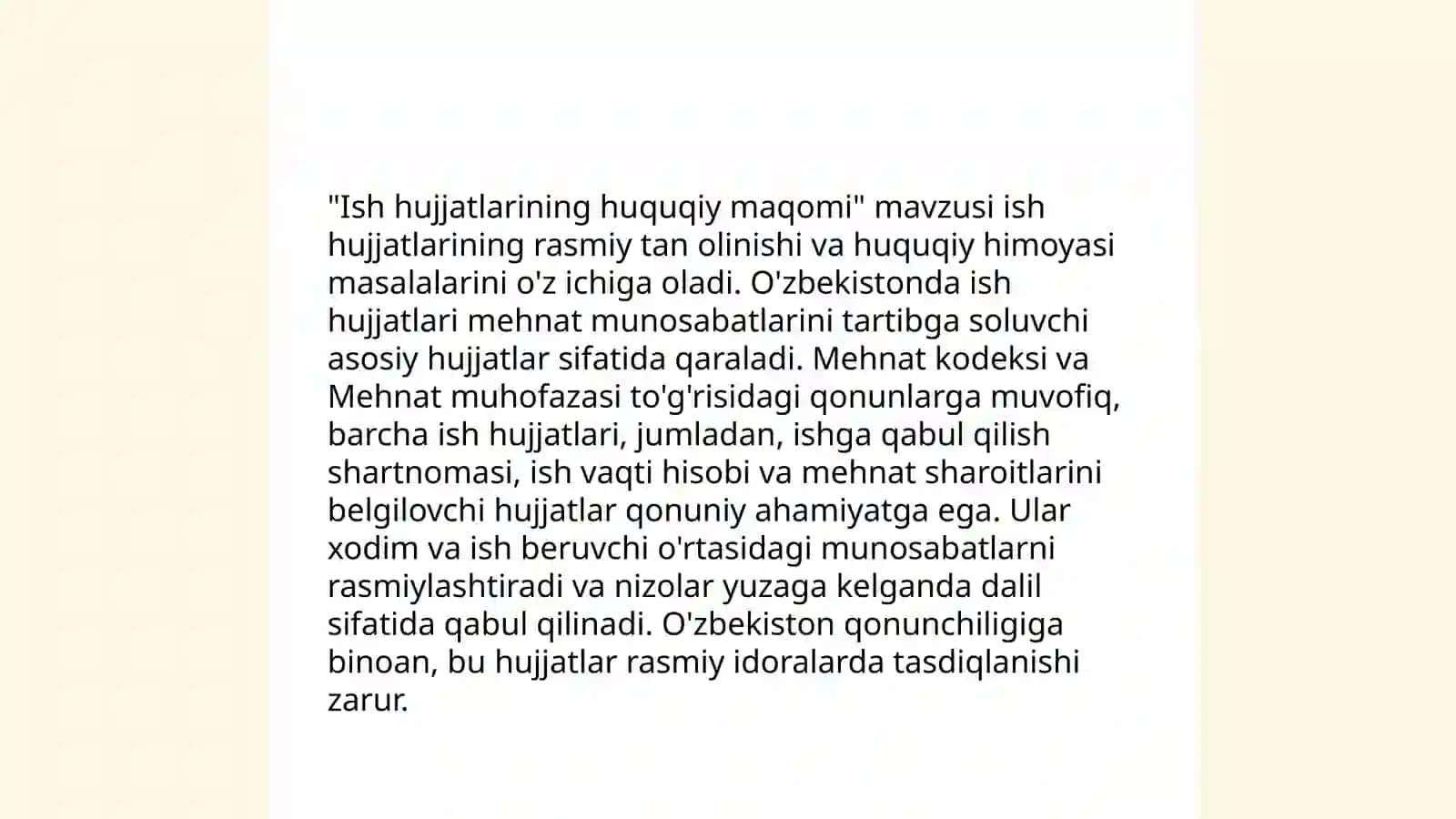 Ish hujjatlari va ularga qo'yiladigan asosiy talablar 4