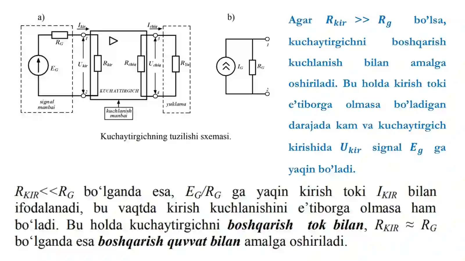 ANALOG KUCHAYTIRGICH QURILMALARNING ASOSIY XUSUSIYATLARI 4