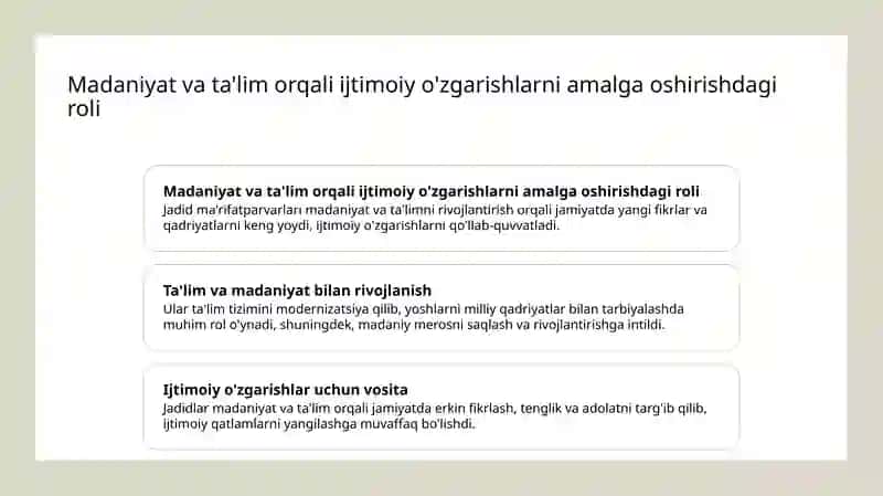 Jadid ma'rifatparvarlarining ta'lim va madaniyatga qo'shgan hissasi 4