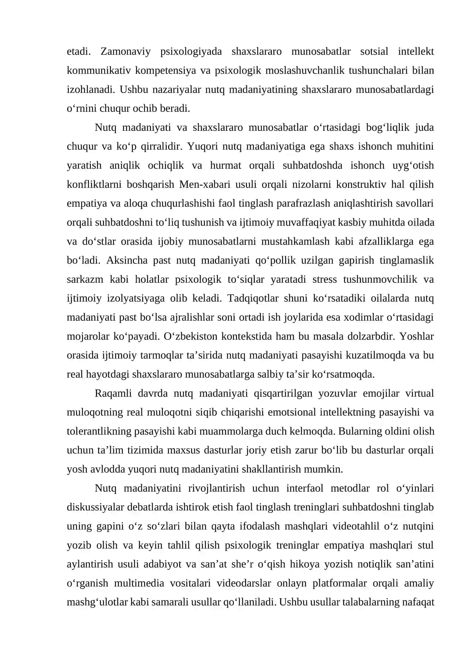 Nutq madaniyati va shaxslararo munosabat psixologiyasi 4