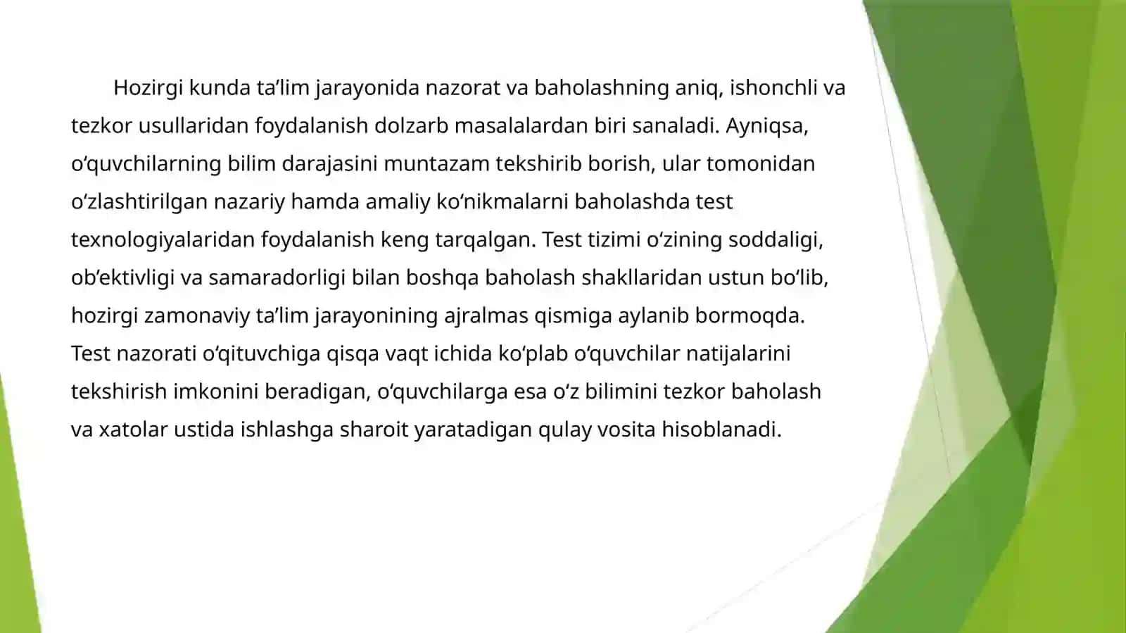 O‘QUVCHILAR UCHUN TEST TIZIMI YARATISH (SAVOLLARNI FAYLDAN O‘QISH BILAN) 4