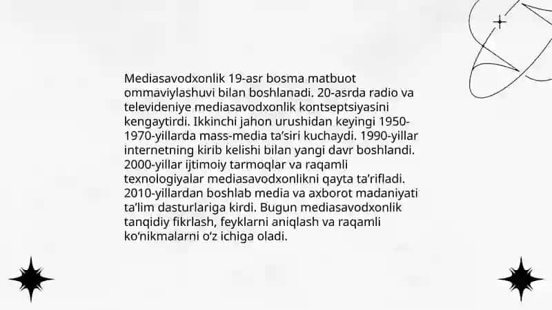 Mediasavodxonlik va axborot madaniyati 4