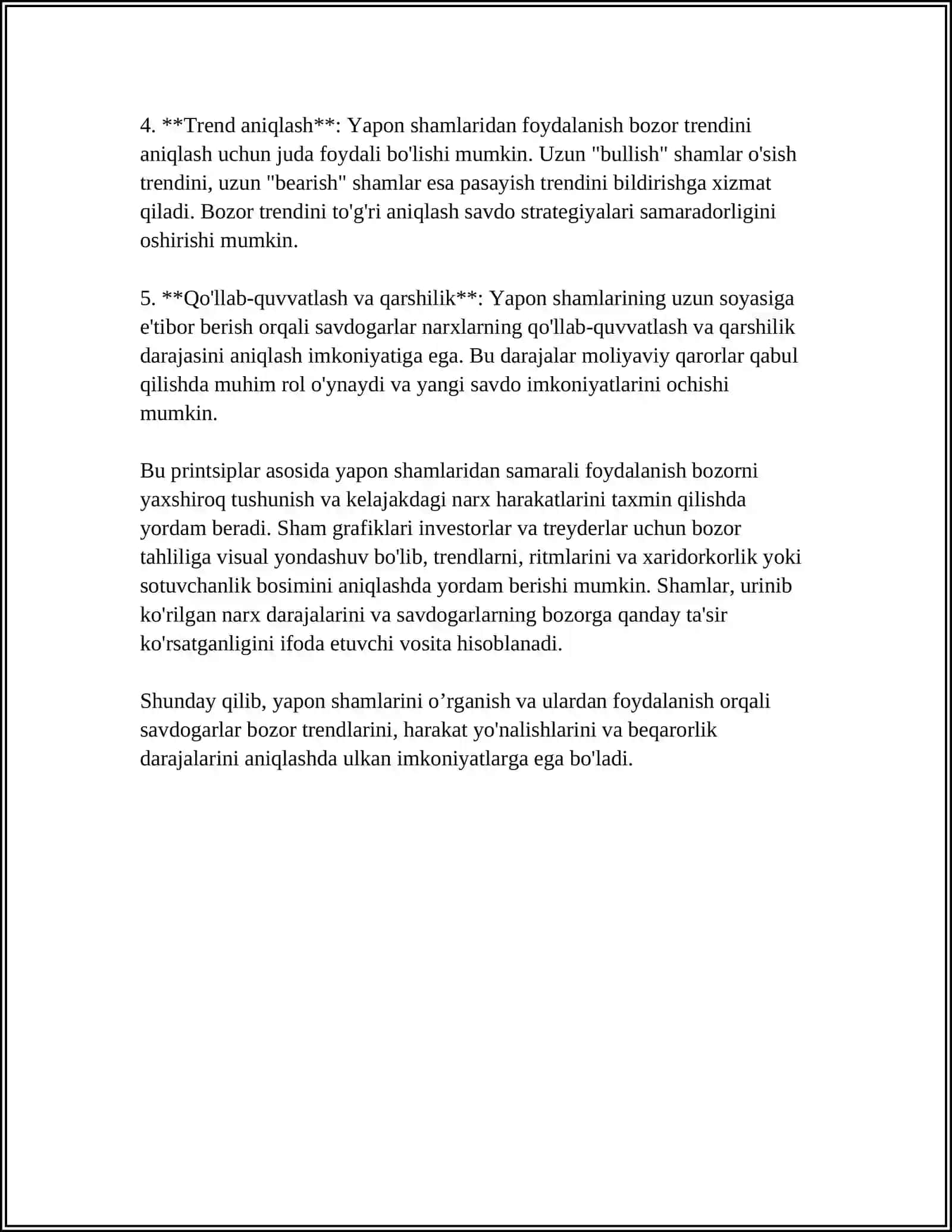 Moliyaviy bozorlarni tahlil qilish usullari (Yapon shamlari) 4