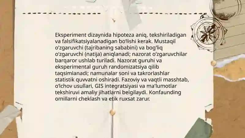Geografik eksperiment usullari: nazariy va amaliy jihatlari 4