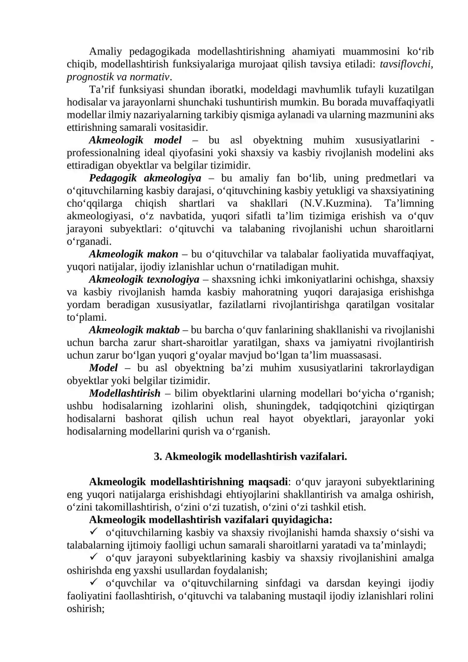 PEDAGOGIK AKMEOLOGIYADA MODELLASHTIRISH 4