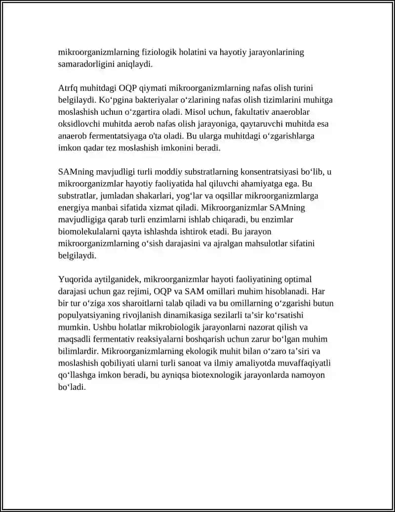Mikroorganizmlarning Hayoti Faoliyati Va Aktivligiga Gaz Rejimining 4