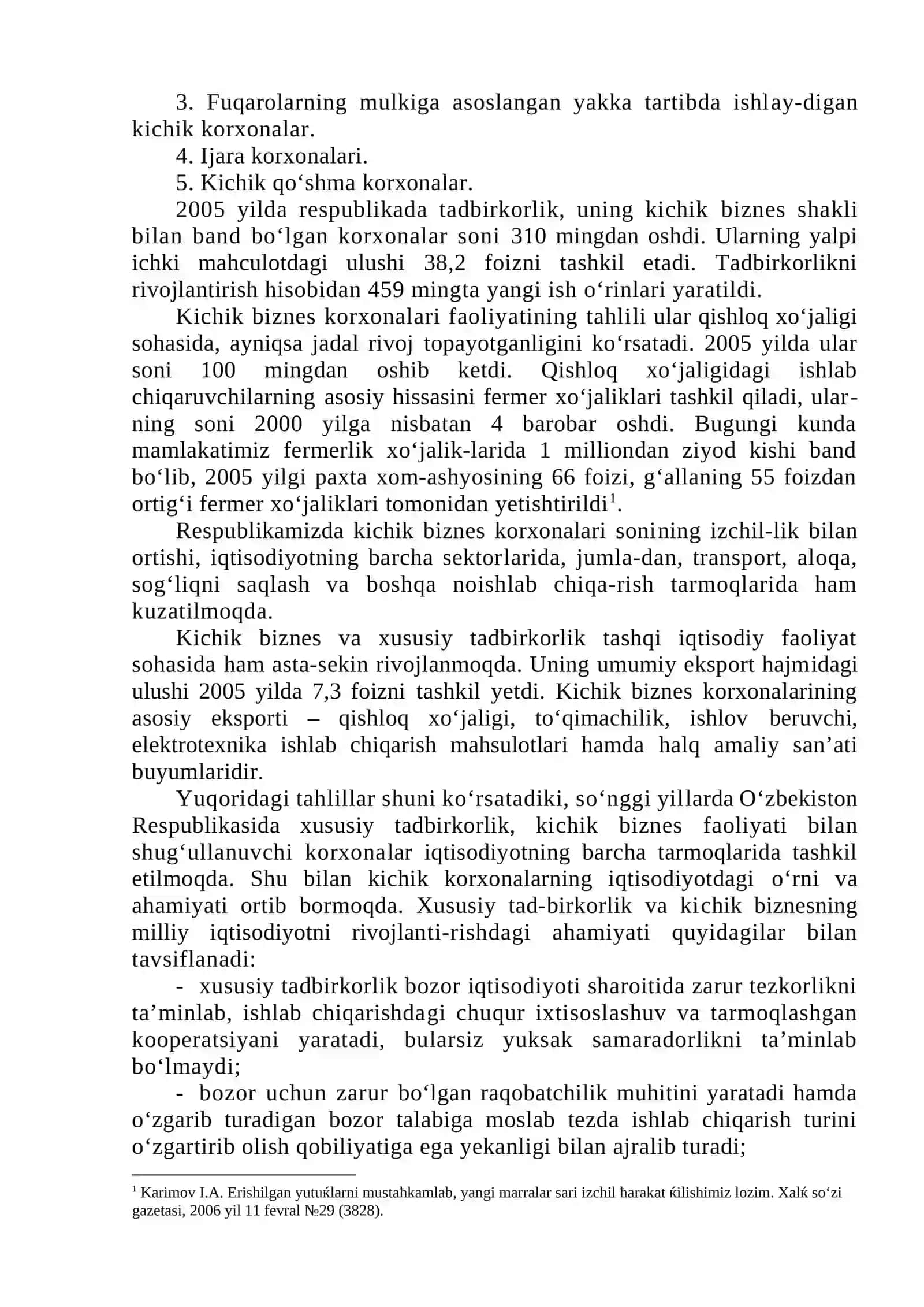 О‘zbekistonda tadbirkorlik faoliyatini rivojlantirish muammolari 4